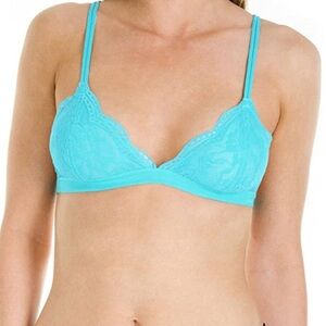 Anemone Lace Triangle Bralette Women Color Aqua Size M/L